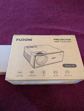 Fudoni Projector in Brown - 1080P WiFi & Bluetooth